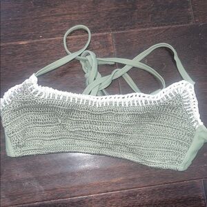 Green Crochet Bikini Top